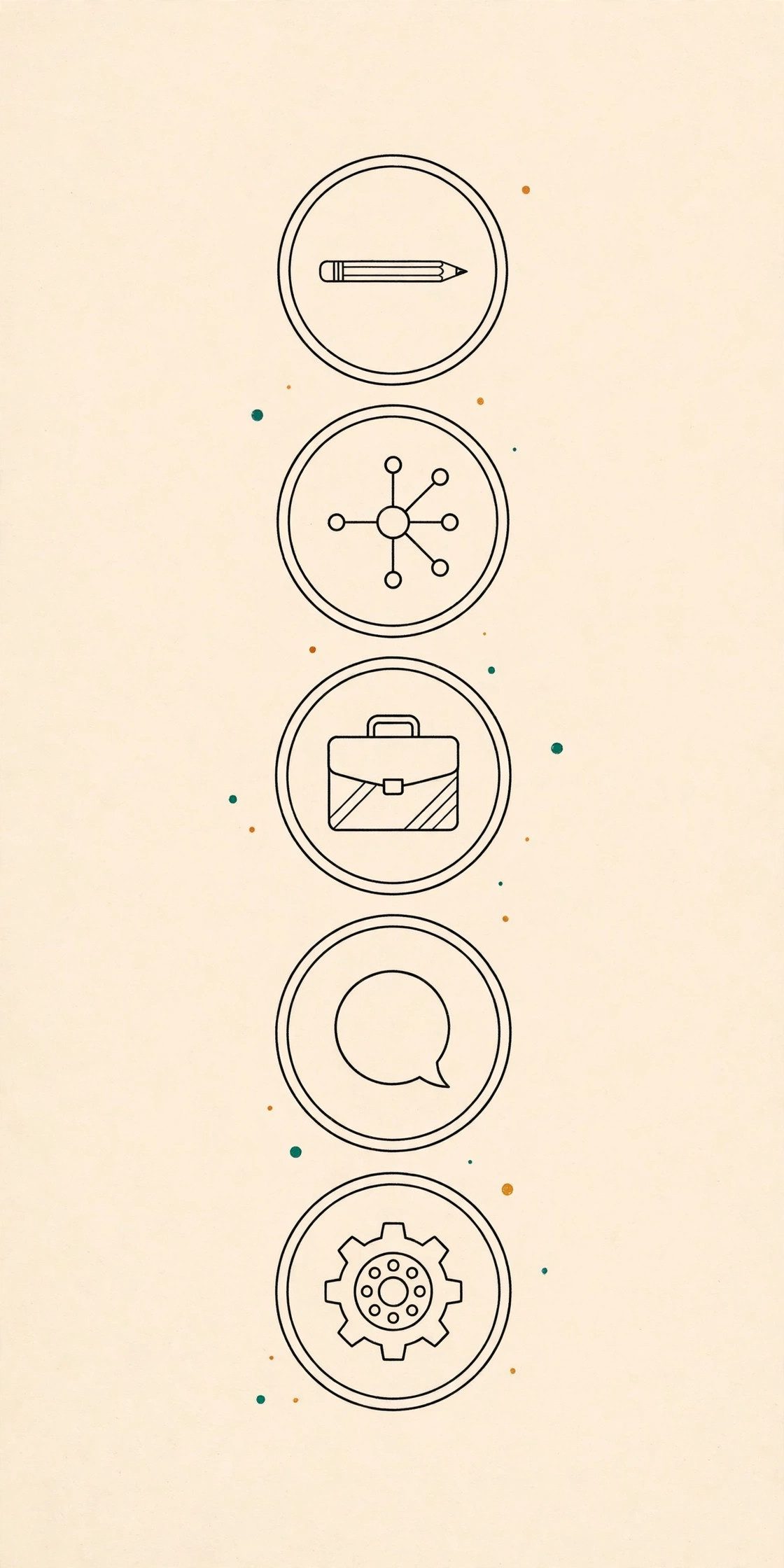 Minimalist line-art stack of skill badges representing the entry-level skill stack for 2026