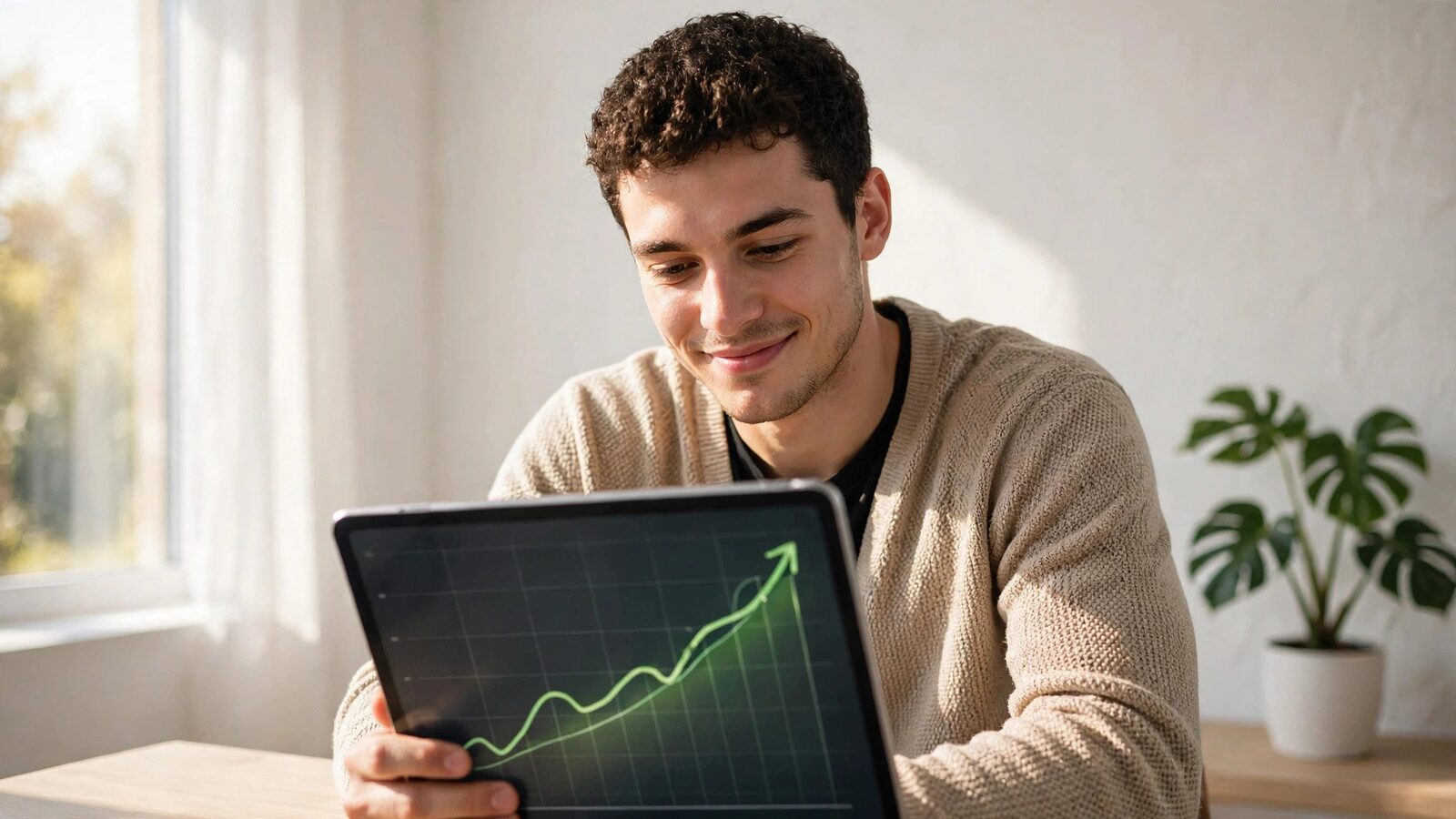 Person analyzing investment charts on a laptop