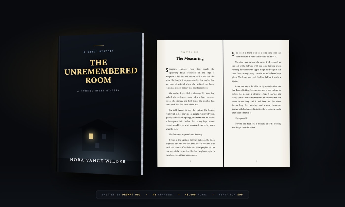 What comes out: cover, interior, page numbers — ready to upload