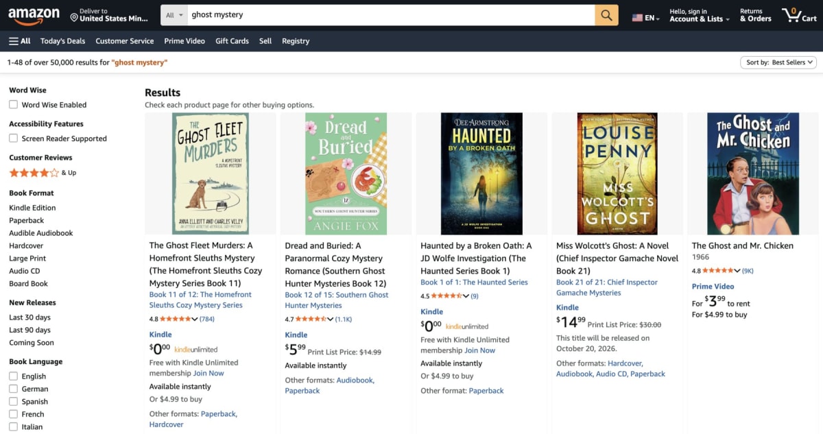 Best sellers are series books, not standalones
