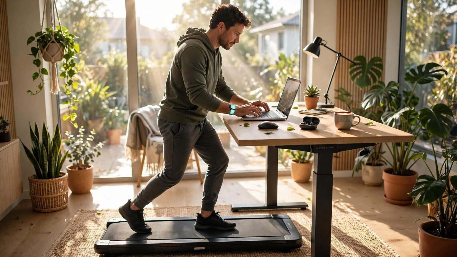 Desk worker walking plan for 9000 steps a day